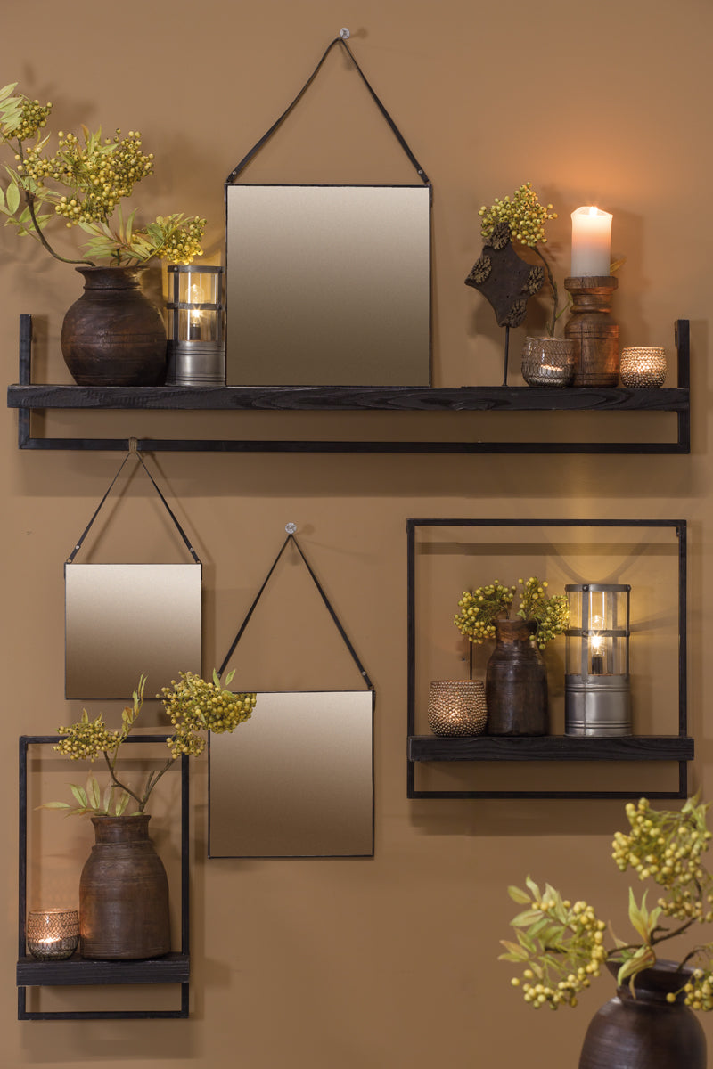 Light & Living Accessories Wall shelf 30x15x50 cm MADDISON wood matt black House of Isabella UK