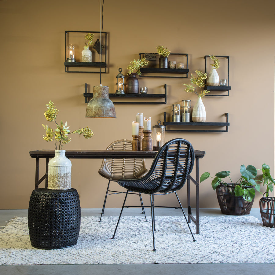 Light & Living Accessories Wall shelf 50x15x50 cm MADDISON wood matt black House of Isabella UK