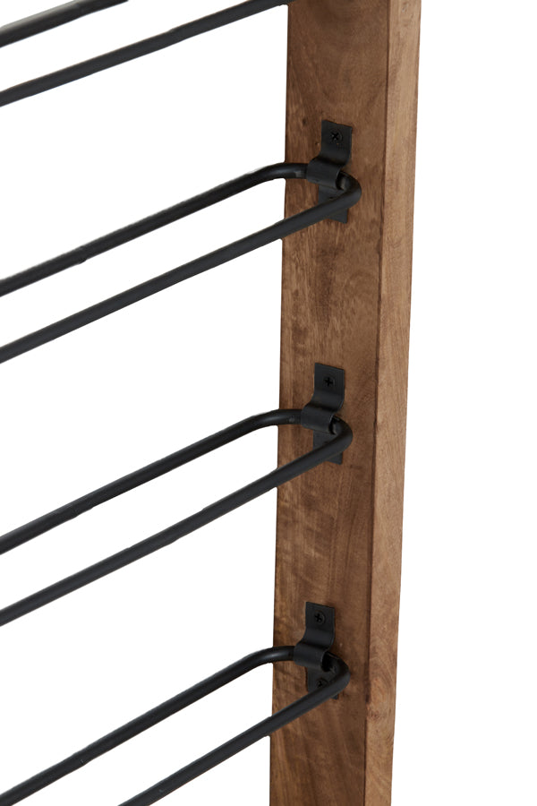 Light & Living Accessories Wine rack 6 bottles 40x6x80 cm SORRENTO wood brown+matt blck House of Isabella UK
