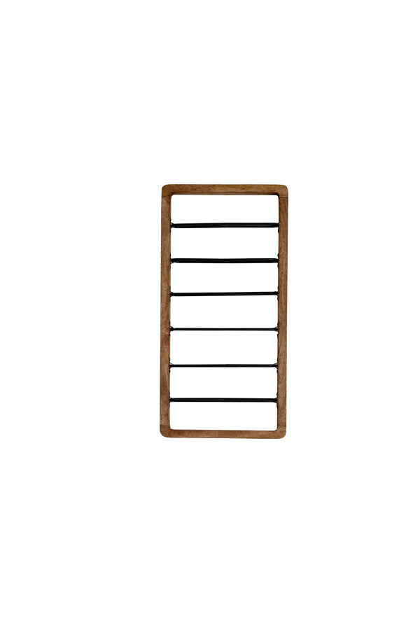 Light & Living Accessories Wine rack 6 bottles 40x6x80 cm SORRENTO wood brown+matt blck House of Isabella UK