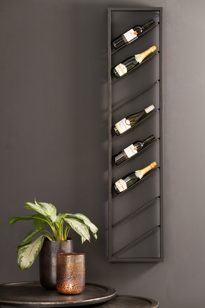 Light & Living Accessories Wine rack 8 bottles 36x6x160 cm MALBEO black House of Isabella UK