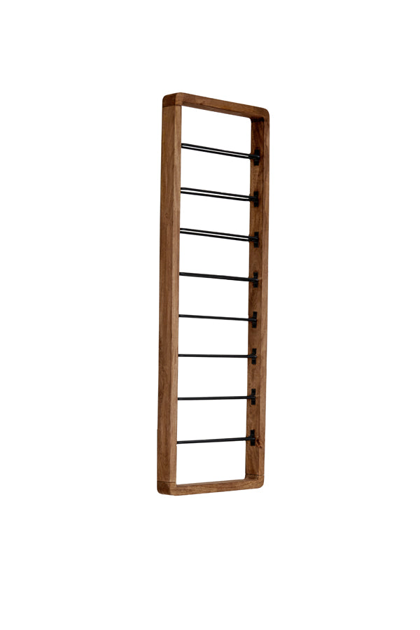 Light & Living Accessories Wine rack 8 bottles 40x6x120 cm SORRENTO wood brown+mtt blck House of Isabella UK