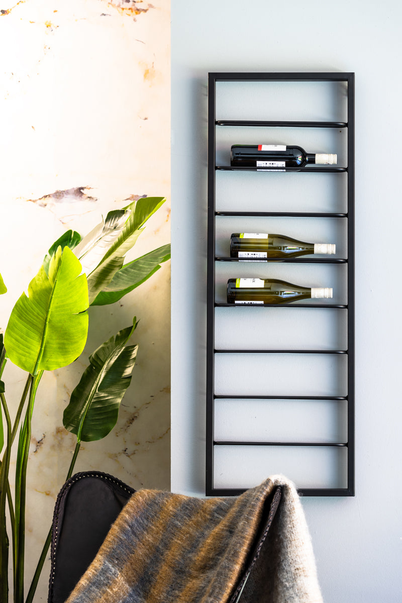 Light & Living Accessories Wine rack 8 bottles 42x6x120 cm MACABEN black House of Isabella UK