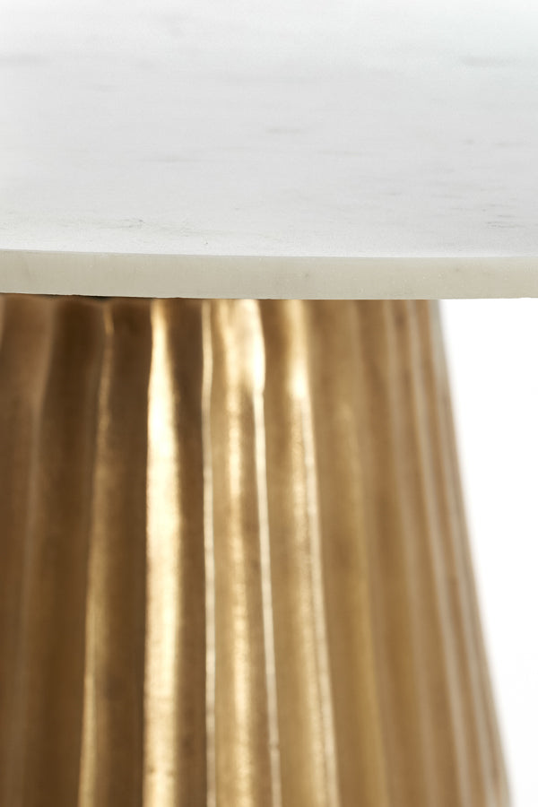 Light & Living Dining Table 100x78 cm LEYDA marble white-antique bronze House of Isabella UK