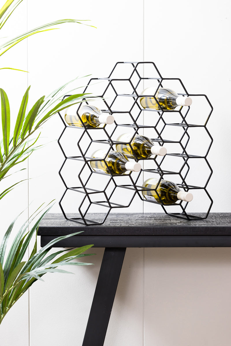 Light & Living Furniture Wine rack 20 bottles 48x18x52 cm SALBRIS matt black House of Isabella UK