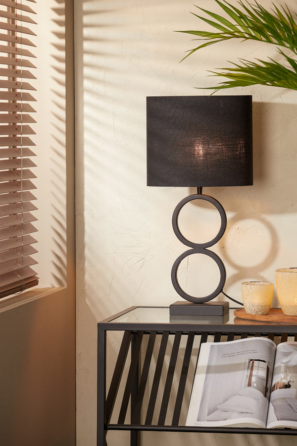 Light & Living Lamp Shades Shade oval straight slim 30-15-25 cm LIVIGNO black House of Isabella UK