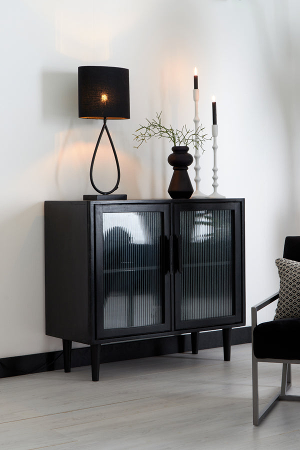 Light & Living Lamp Shades Shade oval straight slim 30-15-25 cm LIVIGNO black House of Isabella UK