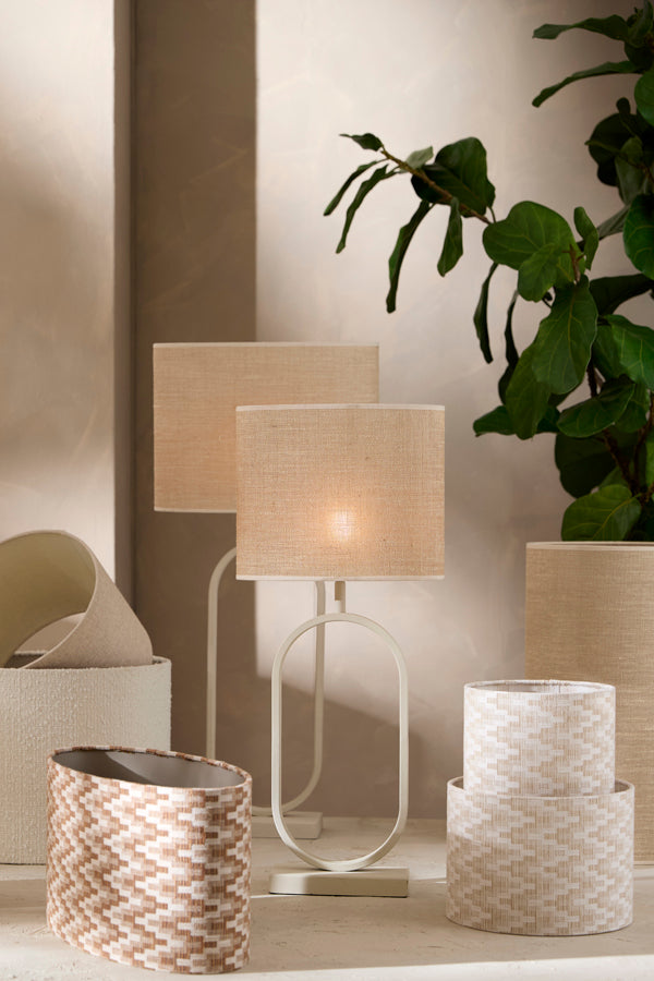 Light & Living Lamp Shades Shade oval straight slim 30-15-25 cm SENDAI sand House of Isabella UK