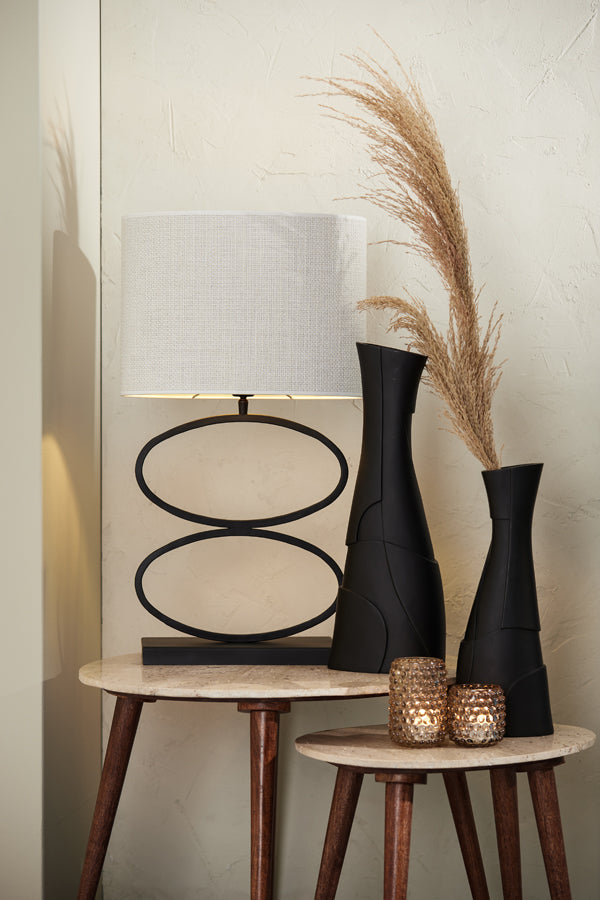 Light & Living Lamp Shades Shade oval straight slim 38-17,5-28 cm SAVERNA egg white House of Isabella UK