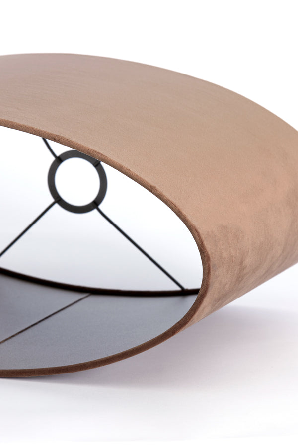 Light & Living Lamp Shades Shade oval straight slim 38-17,5-28 cm VELOURS chocolate brn House of Isabella UK