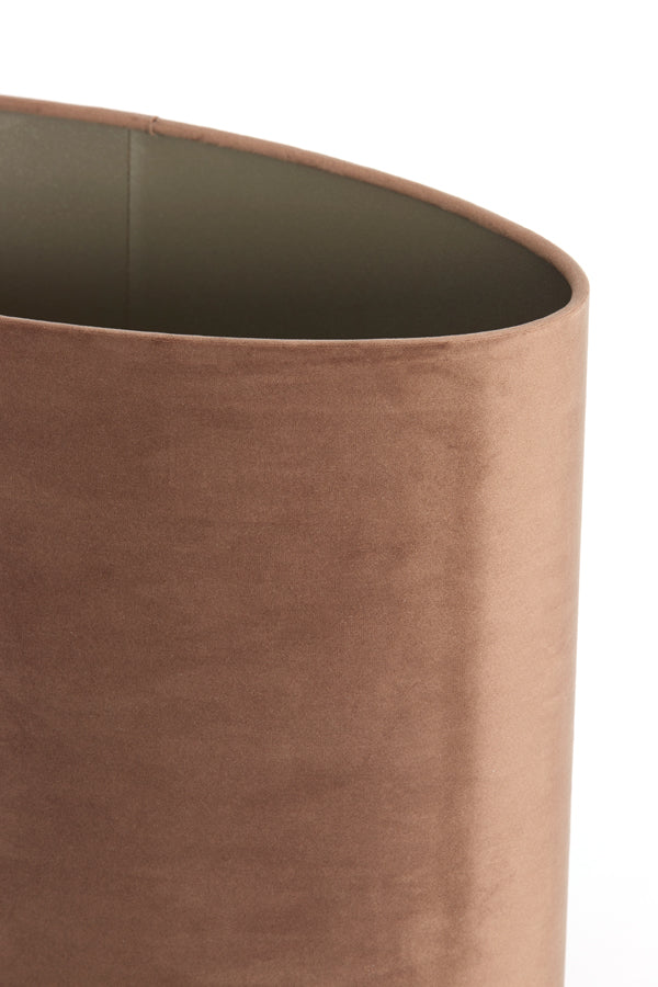 Light & Living Lamp Shades Shade oval straight slim 38-17,5-28 cm VELOURS chocolate brn House of Isabella UK