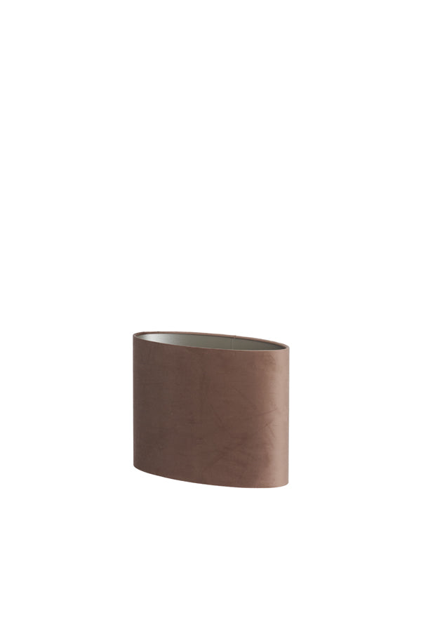 Light & Living Lamp Shades Shade oval straight slim 38-17,5-28 cm VELOURS chocolate brn House of Isabella UK