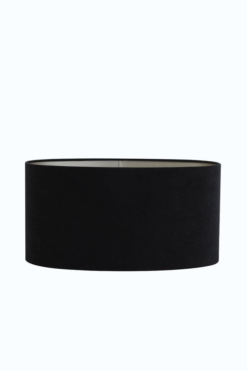 Light & Living Lamp Shades Shade oval straight slim 45-21-22 cm VELOURS black-taupe House of Isabella UK