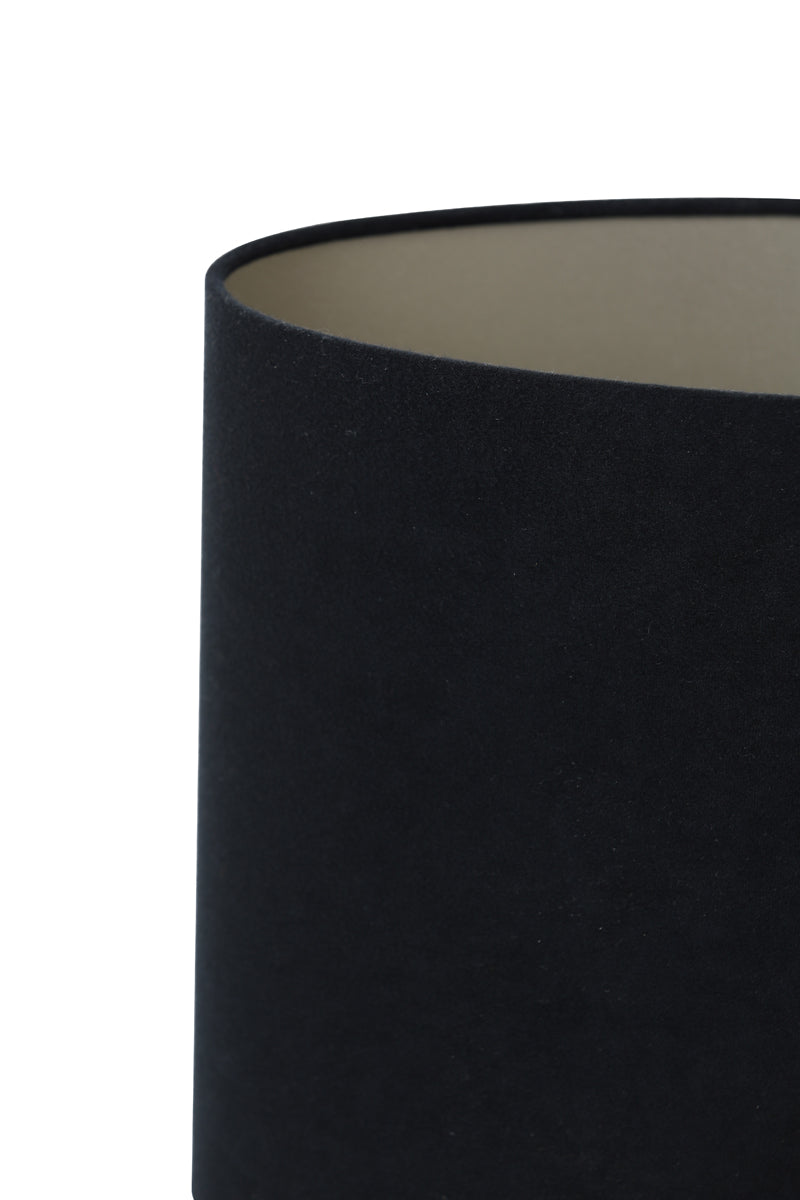 Light & Living Lamp Shades Shade oval straight slim 45-21-32 cm VELOURS black-taupe House of Isabella UK