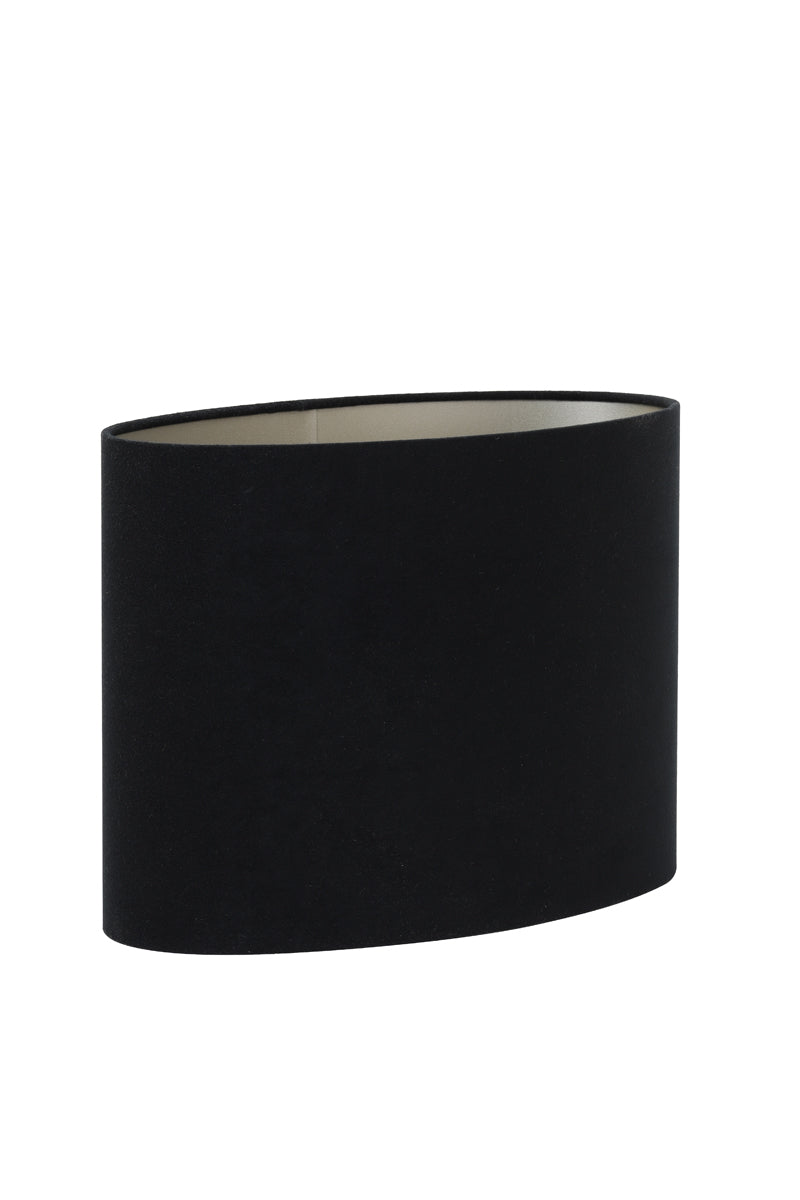 Light & Living Lamp Shades Shade oval straight slim 45-21-32 cm VELOURS black-taupe House of Isabella UK