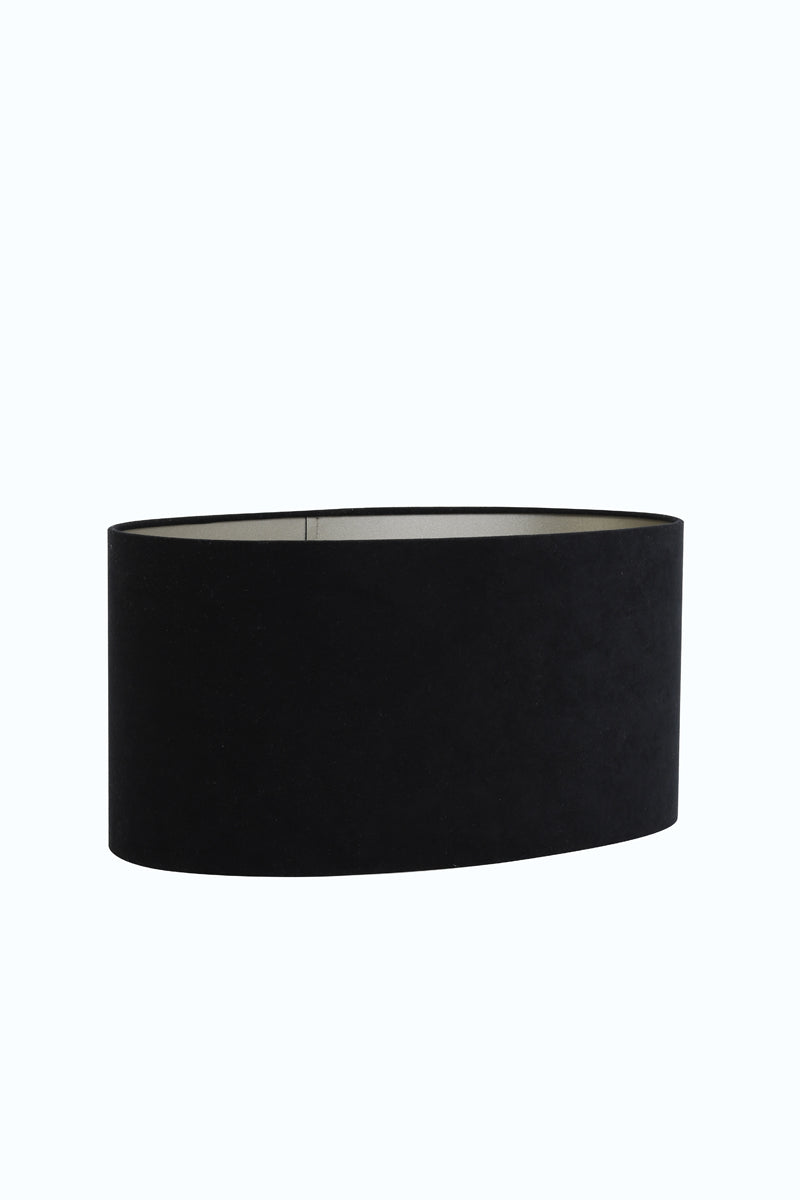 Light & Living Lamp Shades Shade oval straight slim 58-24-27 cm VELOURS black-taupe House of Isabella UK