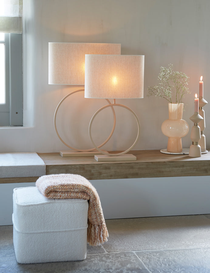 Light & Living Lamp Shades Shade oval straight slim 58-24-32 cm BRESKA pearl white House of Isabella UK