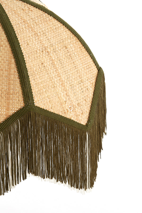 Light & Living Lighting Shade 35x28 cm SULINA raffia natural+green House of Isabella UK