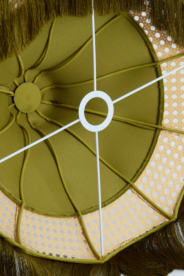 Light & Living Lighting Shade 45x36 cm MIZIA velvet green+webbing natural House of Isabella UK