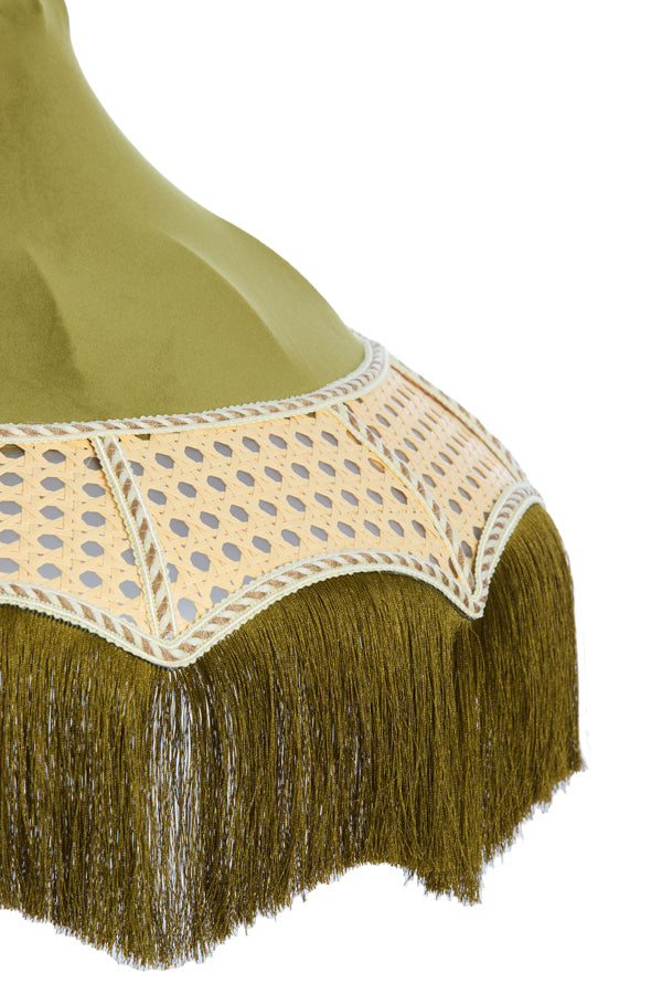 Light & Living Lighting Shade 45x36 cm MIZIA velvet green+webbing natural House of Isabella UK