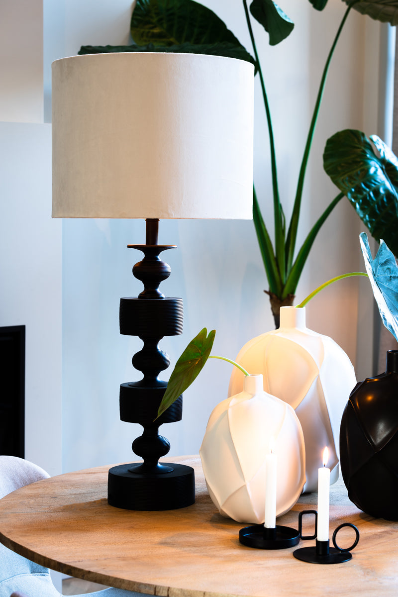 Light & Living Lighting Shade cylinder 20-20-15 cm VELOURS off white House of Isabella UK