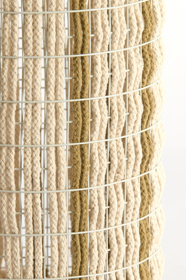 Light & Living Lighting Shade cylinder 21-21-31,5 cm SIMBELIN cream+olive green House of Isabella UK