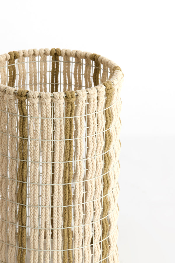 Light & Living Lighting Shade cylinder 21-21-31,5 cm SIMBELIN cream+olive green House of Isabella UK