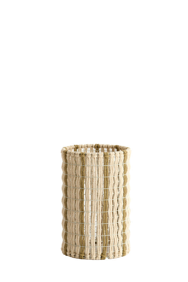 Light & Living Lighting Shade cylinder 21-21-31,5 cm SIMBELIN cream+olive green House of Isabella UK