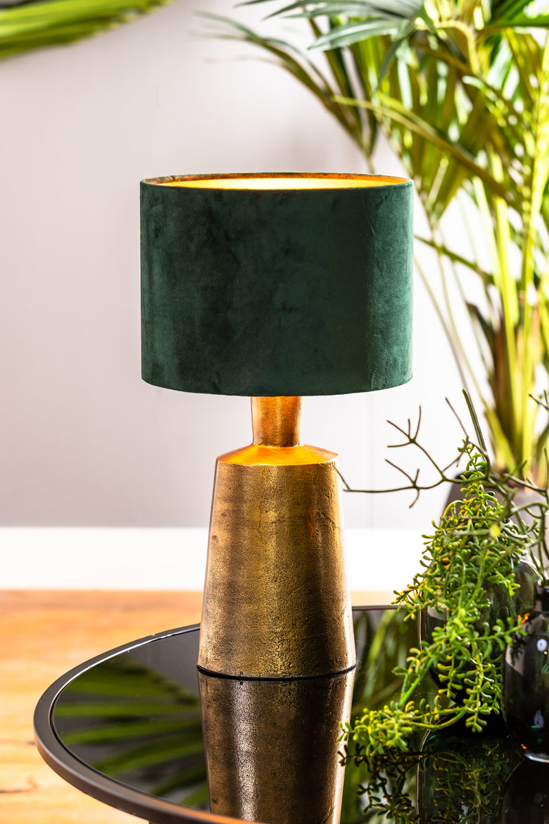 Light & Living Lighting Shade cylinder 25-25-18 cm VELOURS dutch green House of Isabella UK