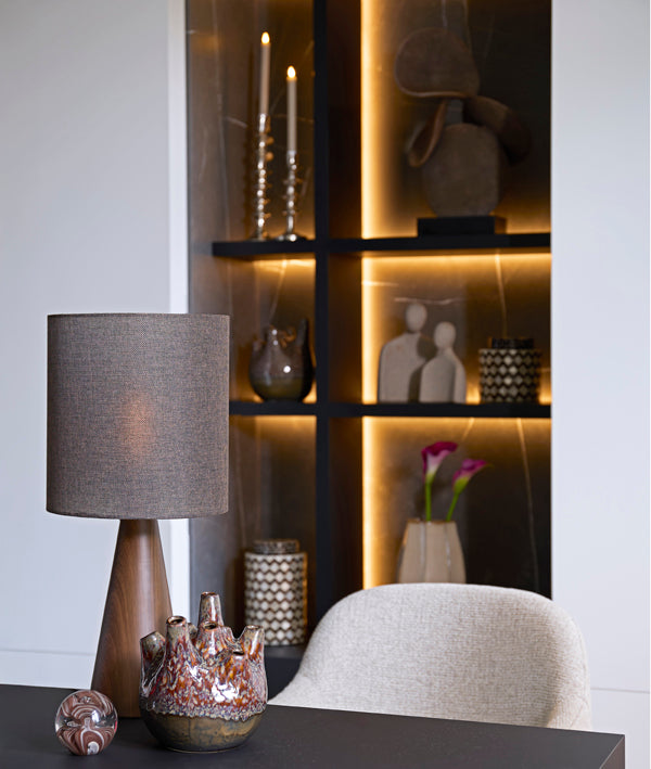 Light & Living Lighting Shade cylinder 25-25-27 cm BRANFO linen dark brown House of Isabella UK
