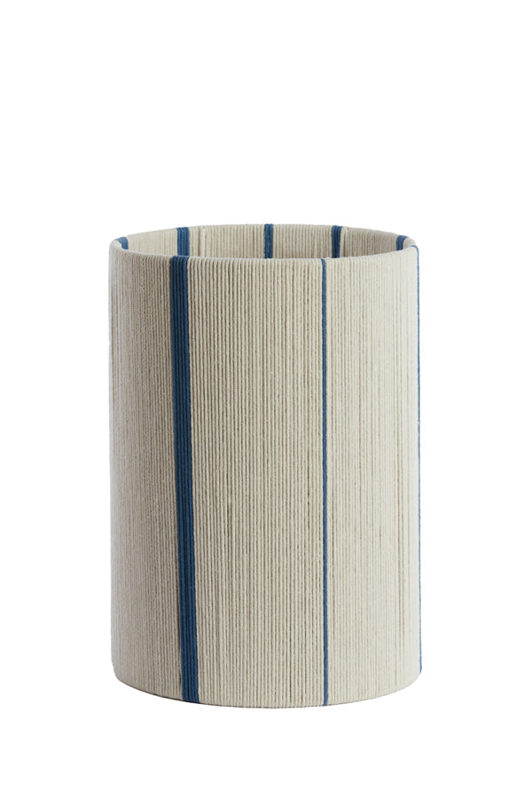 Light & Living Lighting Shade cylinder 25-25-36 cm MEDAN cream+blue House of Isabella UK