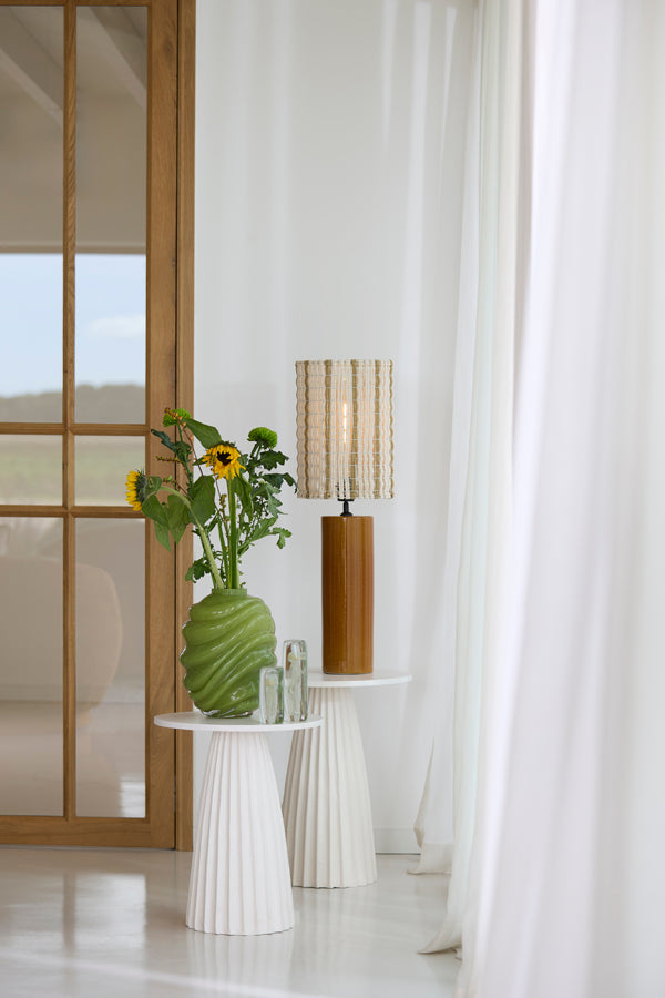 Light & Living Lighting Shade cylinder 26-26-36,5 cm SIMBELIN cream+olive green House of Isabella UK