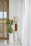 Light & Living Lighting Shade cylinder 26-26-36,5 cm SIMBELIN cream+olive green House of Isabella UK
