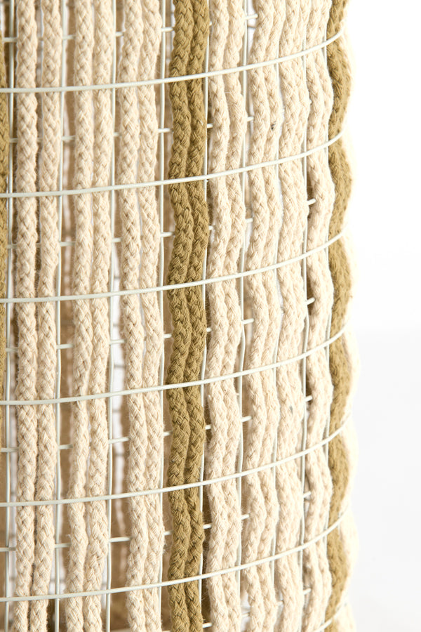 Light & Living Lighting Shade cylinder 26-26-36,5 cm SIMBELIN cream+olive green House of Isabella UK