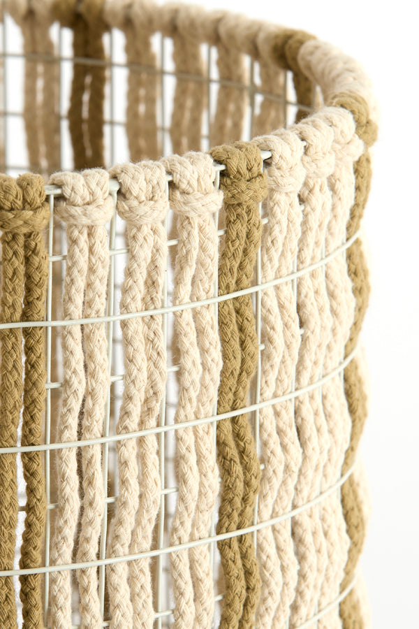 Light & Living Lighting Shade cylinder 26-26-36,5 cm SIMBELIN cream+olive green House of Isabella UK