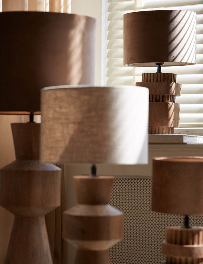 Light & Living Lighting Shade cylinder 30-30-21 cm VELOURS chocolate brown House of Isabella UK