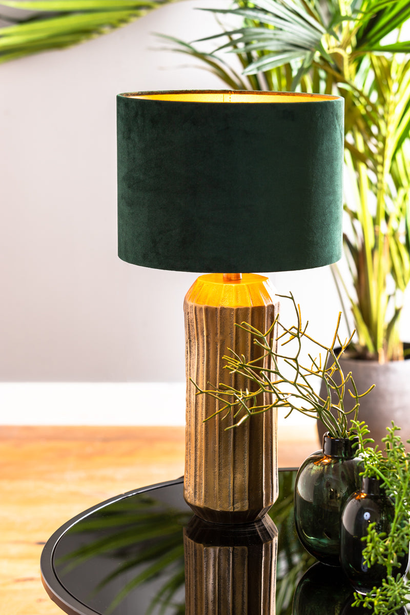 Light & Living Lighting Shade cylinder 30-30-21 cm VELOURS dutch green House of Isabella UK