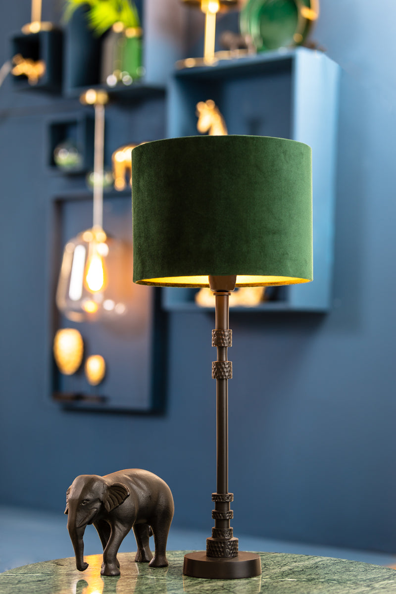 Light & Living Lighting Shade cylinder 30-30-21 cm VELOURS dutch green House of Isabella UK