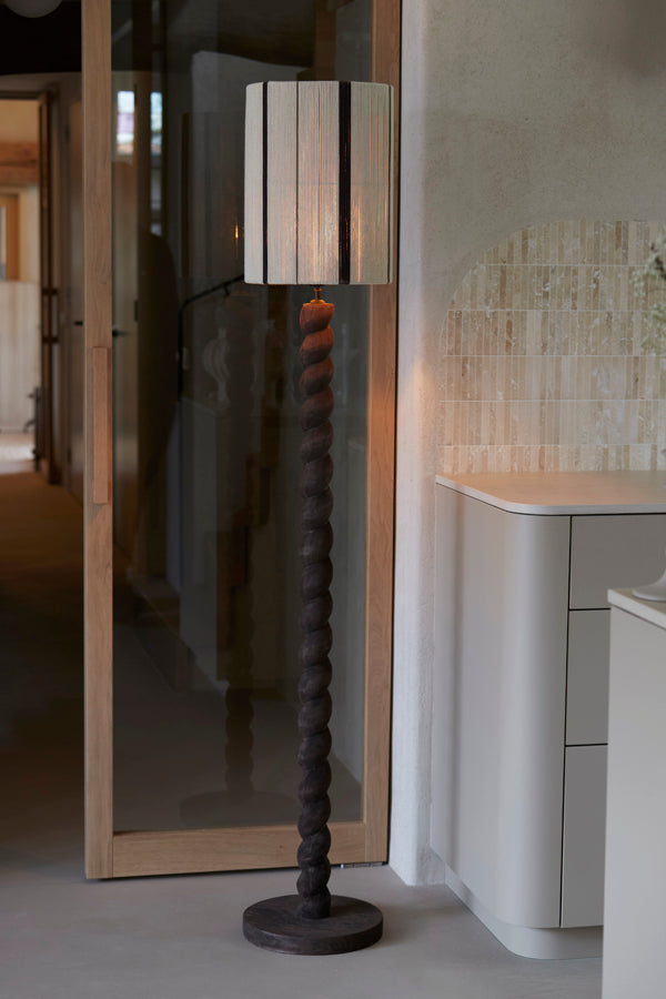 Light & Living Lighting Shade cylinder 30-30-40 cm MEDAN cream+brown+dark brown House of Isabella UK