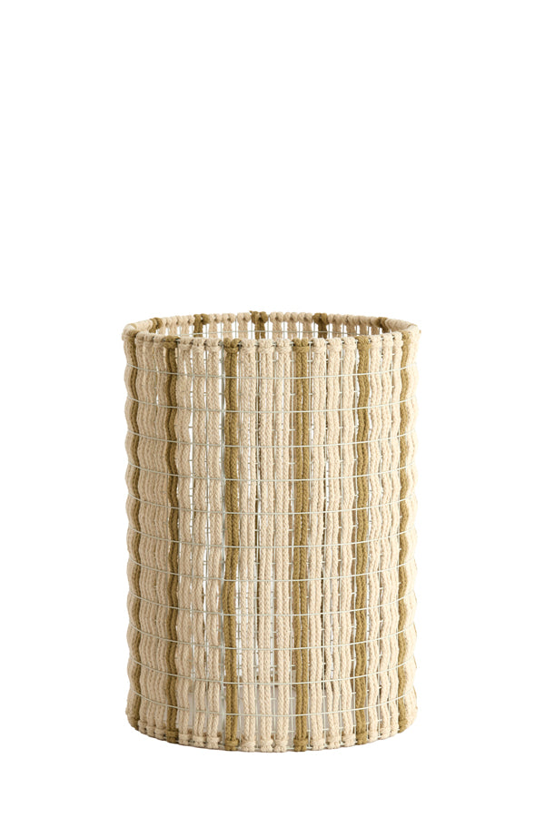 Light & Living Lighting Shade cylinder 31-31-41,5 cm SIMBELIN cream+olive green House of Isabella UK