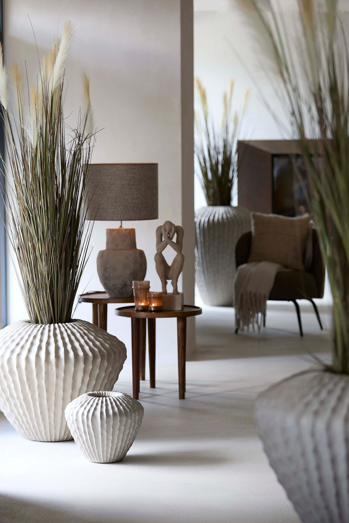 Light & Living Lighting Shade cylinder 35-35-30 cm SAVERNA brown beige House of Isabella UK