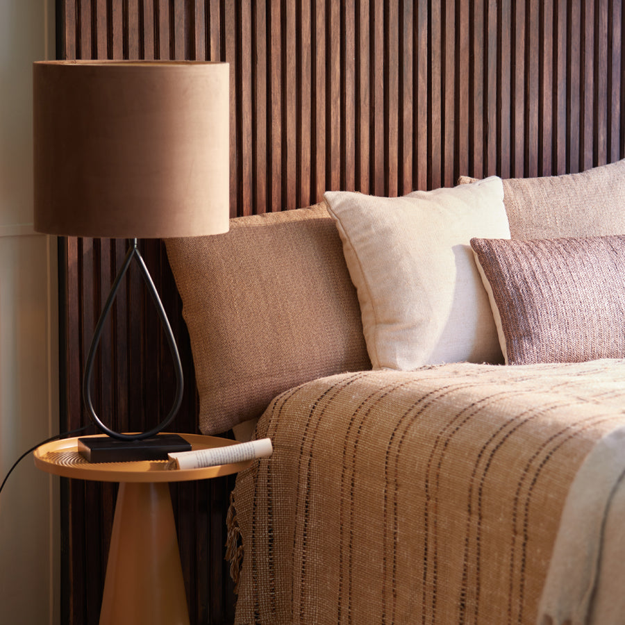Light & Living Lighting Shade cylinder 35-35-30 cm VELOURS chocolate brown House of Isabella UK