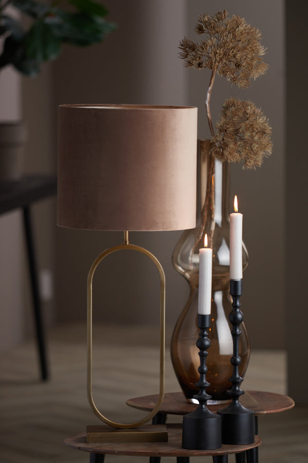 Light & Living Lighting Shade cylinder 35-35-30 cm VELOURS chocolate brown House of Isabella UK