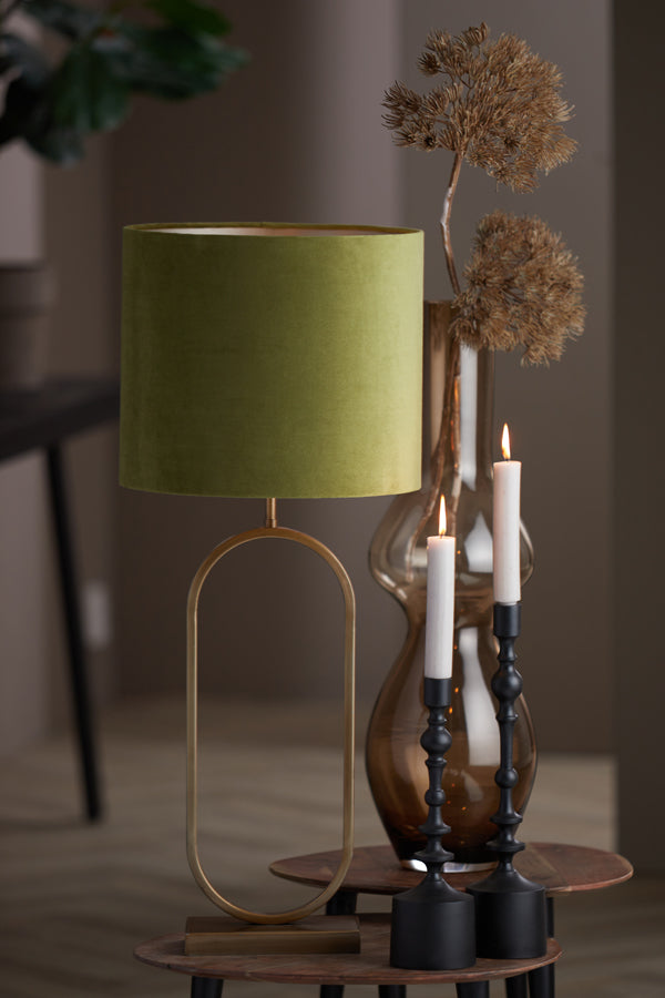 Light & Living Lighting Shade cylinder 35-35-30 cm VELOURS olive green House of Isabella UK