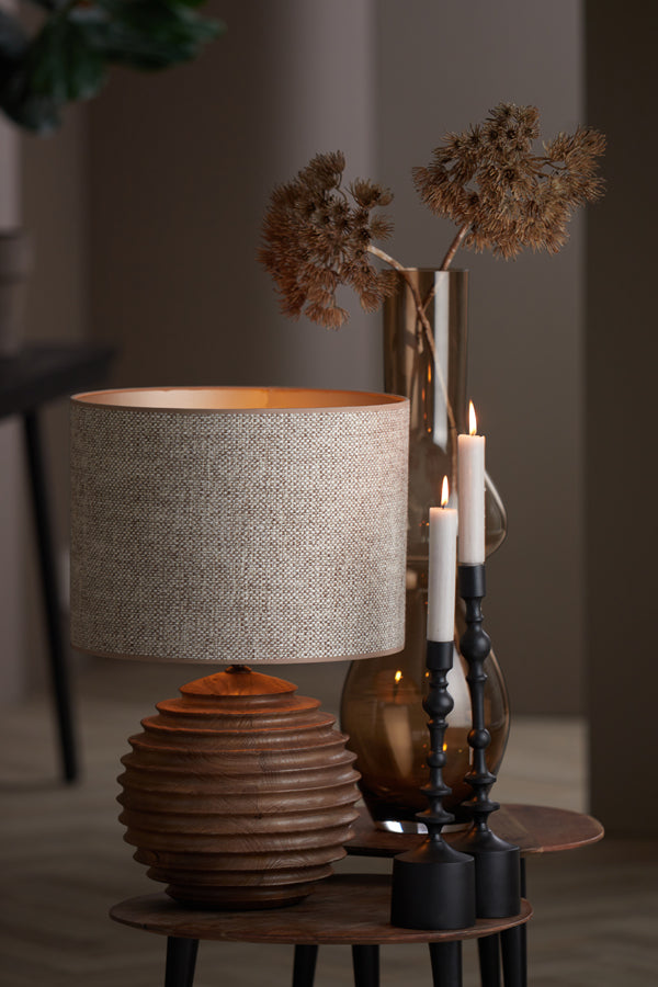 Light & Living Lighting Shade cylinder 40-40-30 cm SAVERNA brown beige House of Isabella UK