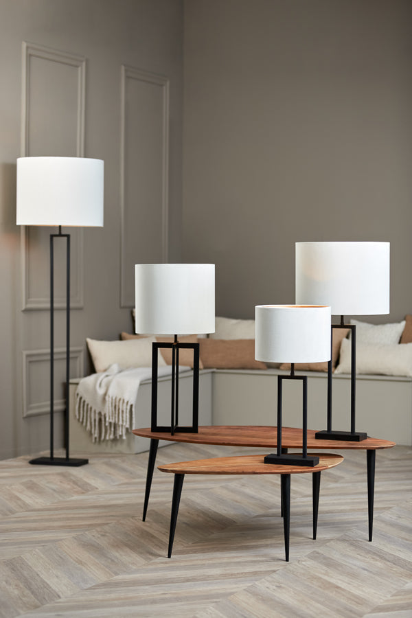 Light & Living Lighting Shade cylinder 40-40-30 cm VELOURS off white House of Isabella UK