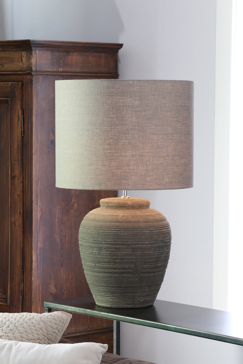 Light & Living Lighting Shade cylinder 50-50-38 cm DARK LINEN House of Isabella UK
