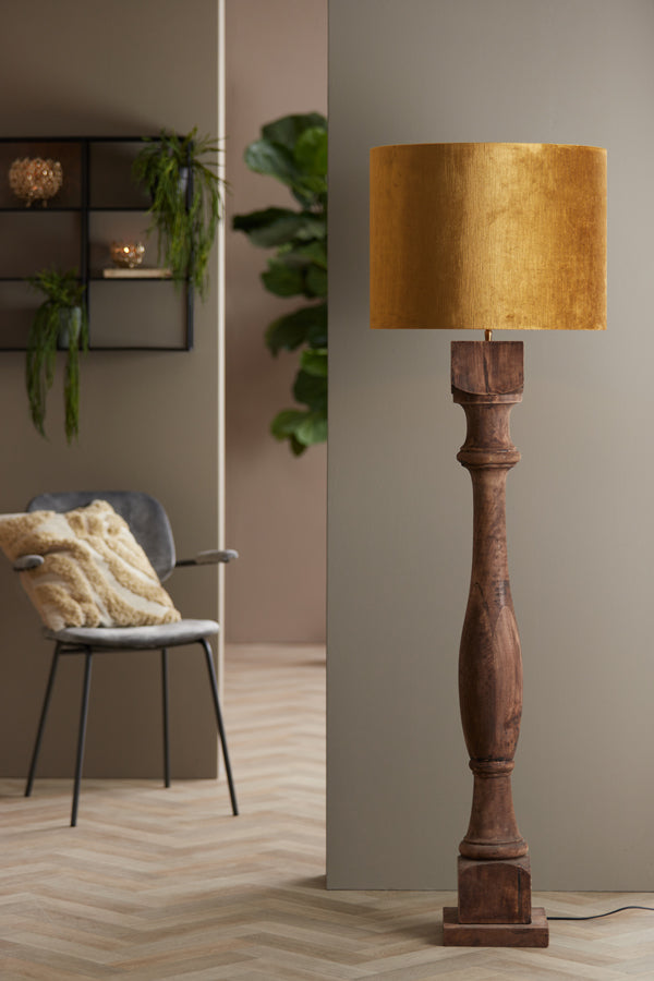 Light & Living Lighting Shade cylinder 50-50-38 cm GEMSTONE gold House of Isabella UK