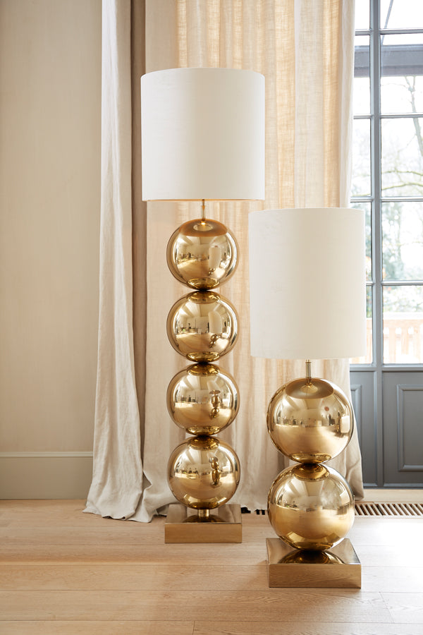 Light & Living Lighting Shade cylinder 50-50-49 cm VELOURS off white House of Isabella UK
