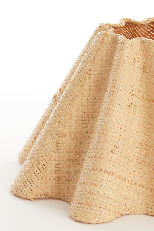 Light & Living Lighting Shade round wave 35-10,5-20 cm BEZAHA raffia natural House of Isabella UK